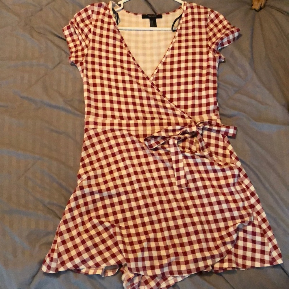 Gingham wrapped romper